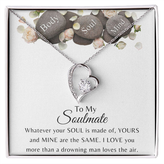 To My Soulmate White Gold Forever Love Necklace