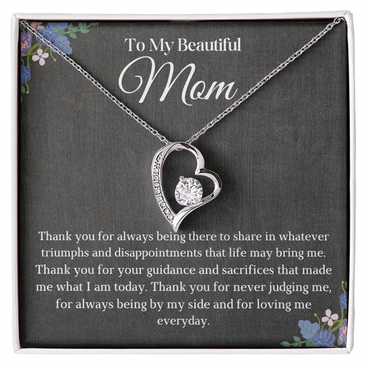 To My Beautiful Mom Forever Love Necklace | Thank You For Always Being There