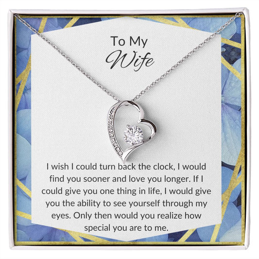 To My Wife White Gold Forever Love Necklace