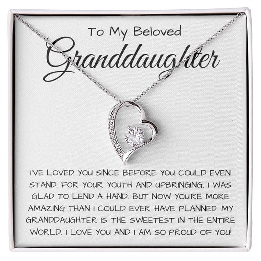 To My Beloved Granddaughter Forever Love Necklace | I Was Glad To Lend A Hand