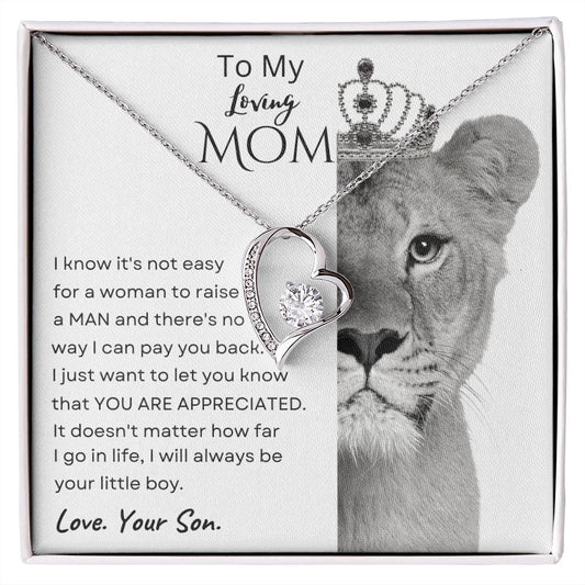 To My Loving Mom Lioness Forever Love Necklace | I'll Always Be Your Little Boy