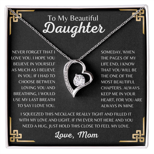 To My Beautiful Daughter Necklace Gift For Daughter Birthday Gift For Daughter From Mom