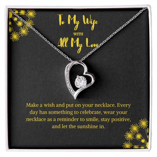 To My Wife With All My Love Forever Love Gift Necklace For Wife