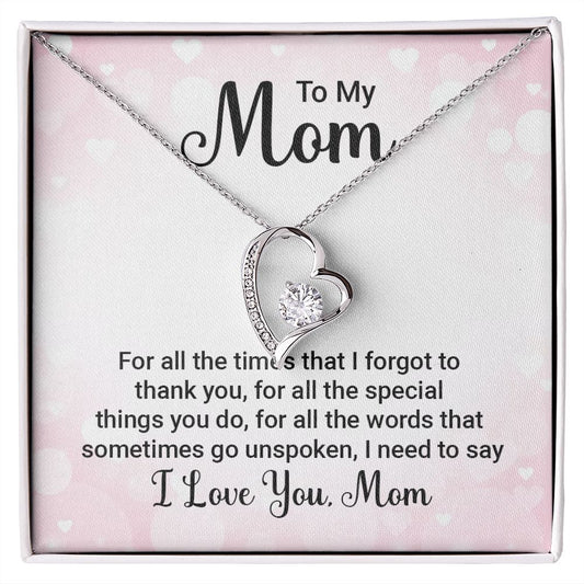 To My Mom Forever Love Necklace Mom Gift | Mom Birthday Gift From Daughter | Son