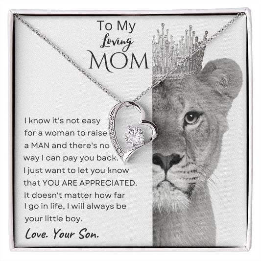 To My Loving Mom Lioness Forever Love Necklace | I'll Always Be Your Little Boy