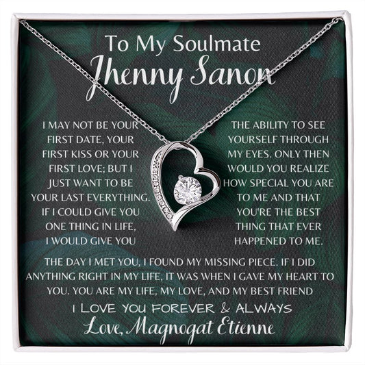 To My Soulmate Jhenny Sanon Forever Love Necklace