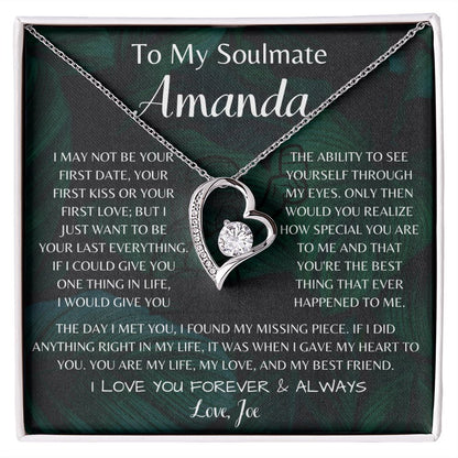 To My Soulmate Amanda Forever Love Necklace