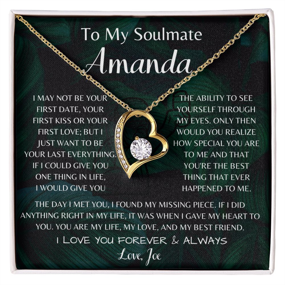To My Soulmate Amanda Forever Love Necklace